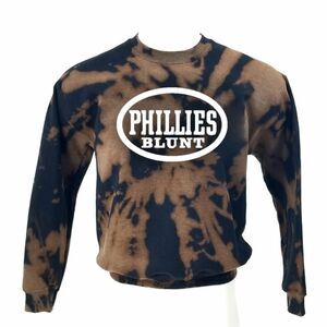 PHILLIES BLUNT Rock Band Acid Washed Pullover Crewneck Sweatshirt Hip Hop Rap
